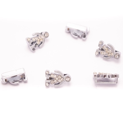 10units For 10mm flat cord slider for bracelet finding D-1-10-254