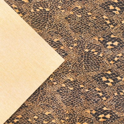 Serpent Skin Pattern Printed Cork Fabric Material COF-312-A