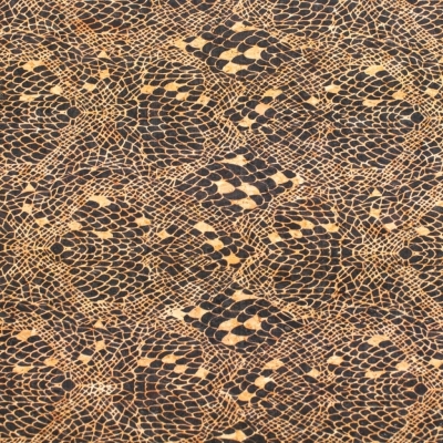 Serpent Skin Pattern Printed Cork Fabric Material COF-312-A