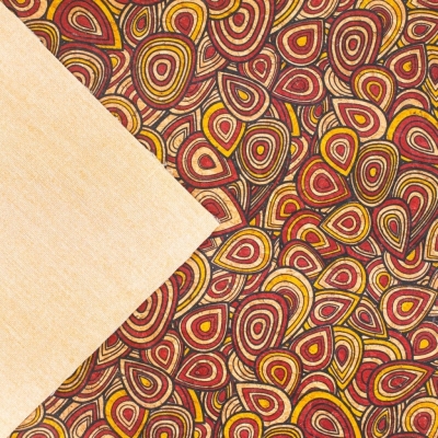 Vibrant Peacock Feather Inspired Cork Fabric COF-482