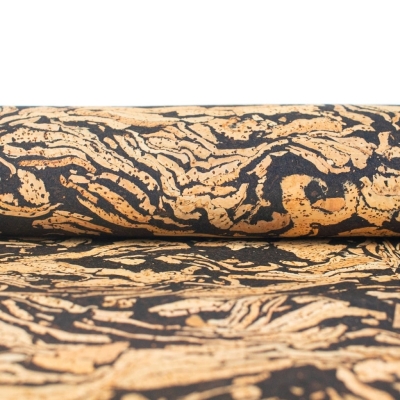 Coffee Swirl: Natural Cork Fabric with Embedded Coffee Bean COF-490