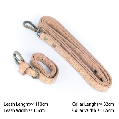 Naturally Corked Pet Leash and Collar Set - Fits23-29cm L-1019