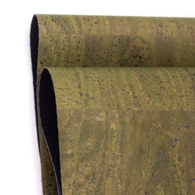 Premium Solid Green Cork Fabric COF-124