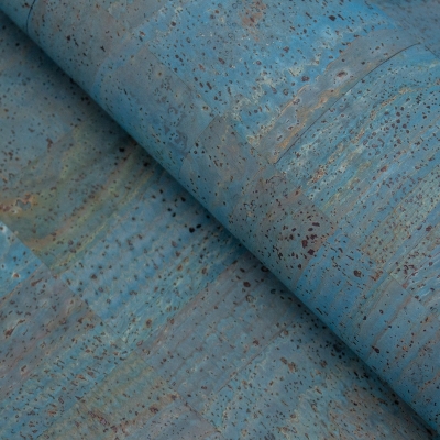 Premium Solid Turquoise Cork Fabric COF-125