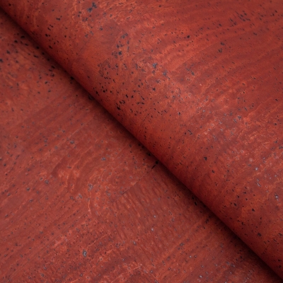 Premium Solid Scarlett Red Cork Fabric COF-155