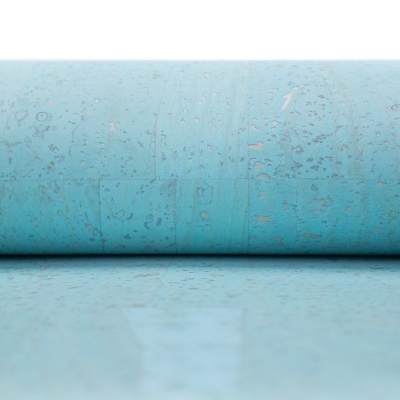 Premium Solid Baby Blue Cork Fabric COF-132