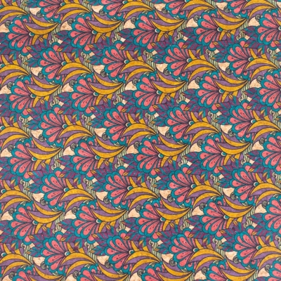 Colorful Butterfly Pattern Cork Fabric COF-276-A