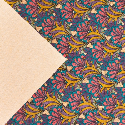 Colorful Butterfly Pattern Cork Fabric COF-276-A