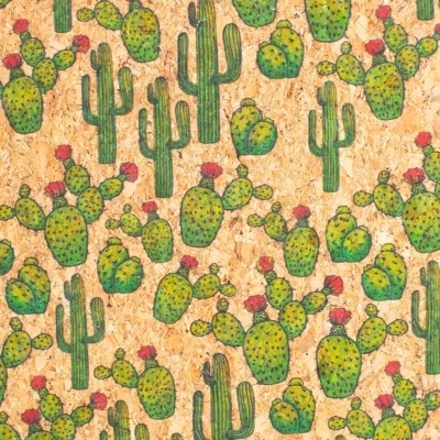 Desert Cactus Desert Patterns Cork Fabric COF-254