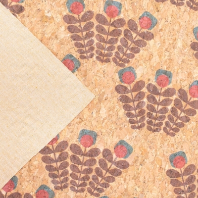 Trio-Flora Blossom Cork Fabric COF-337-A