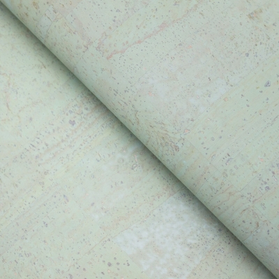 Premium Solid Green Pastel Cork Fabric COF-370