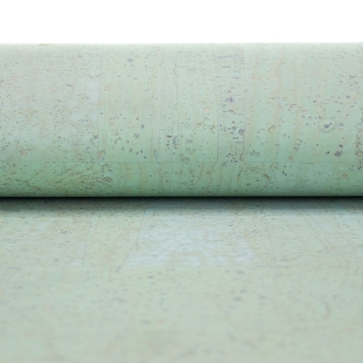 Premium Solid Green Pastel Cork Fabric COF-370