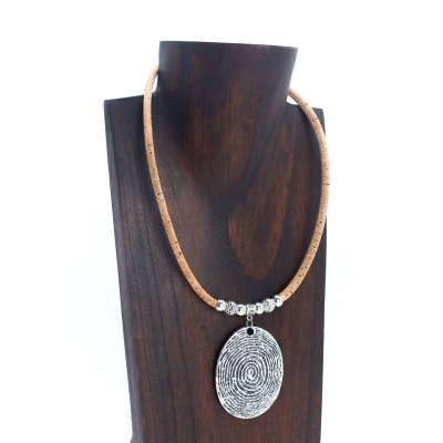 Natural Cork made women necklace N-306-5