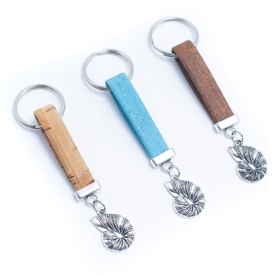 cork handmade  keychain  I-053-MIX-10