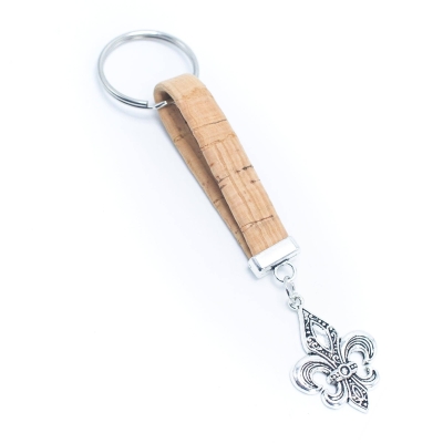 spear pendant with colorful cork handmade keychain I-069