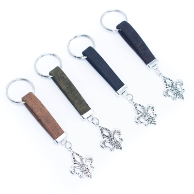 spear pendant with colorful cork handmade keychain I-069