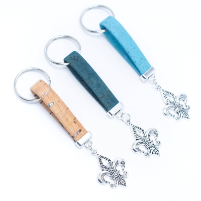 spear pendant with colorful cork handmade keychain I-069