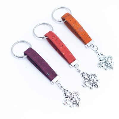 spear pendant with colorful cork handmade keychain I-069