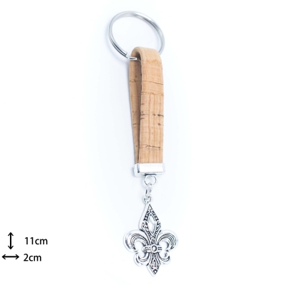 spear pendant with colorful cork handmade keychain I-069