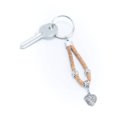 Hearty cork handmade keychain  I-077-MIX-10