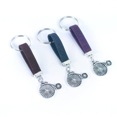 bike Pendant Handmade Cork Keychain I-02-B-MIX-10