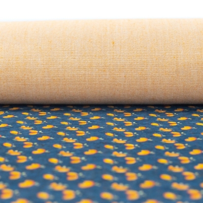 Lemon Print Natural Cork Fabric COF-178