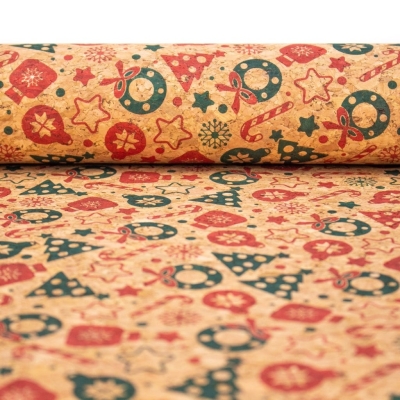 Cork Christmas Fabric Collection Christmas pattern COF-325