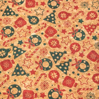 Cork Christmas Fabric Collection Christmas pattern COF-325