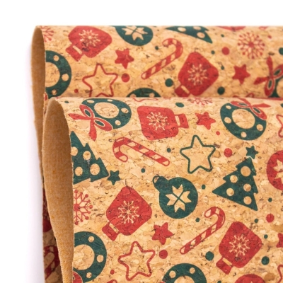 Cork Christmas Fabric Collection Christmas pattern COF-325