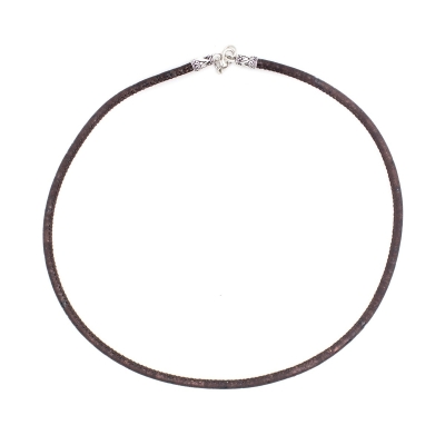 3MM round brown Cork Necklace N-001-B-10