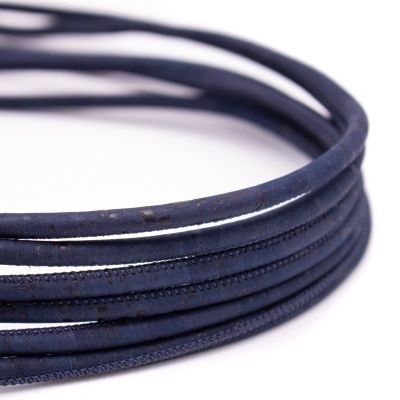 Cordoncino Di Sughero Blu Navy Rotondo Da 5 Mm COR-429 (10 Metri)