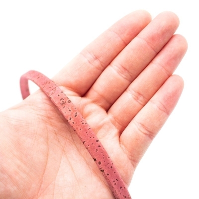 Cordoncino Piatto In Sughero Rosa Rosso 10 Mm COR-352 (10 Metri)