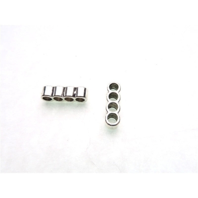 20 pezzi per 3 mm in pelle rotonda argento antico 4 supporti per gioielli forniture per la ricerca di gioielli D-5-3-13