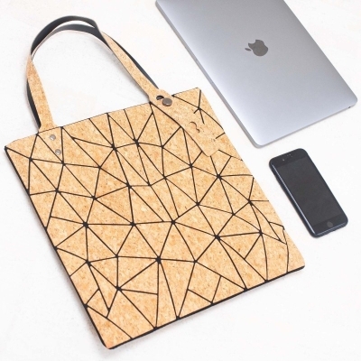 Borsa da donna in sughero naturale Geometric 2209