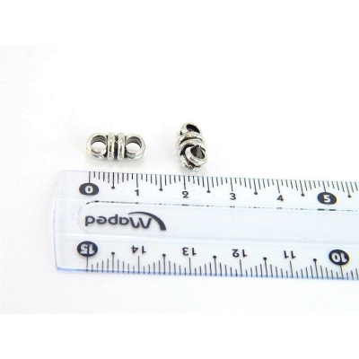 20 pezzi per gioielli in pelle rotonda in argento antico da 3 mm 2 supporti per gioielli D-5-3-14