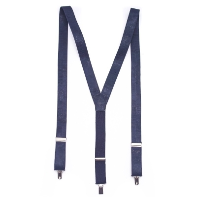 Bretelle regolabili in sughero blu scuro da uomo SUSPENDER L-542-F