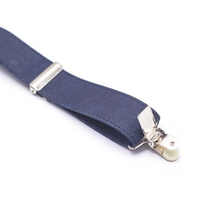 Bretelle regolabili in sughero blu scuro da uomo SUSPENDER L-542-F