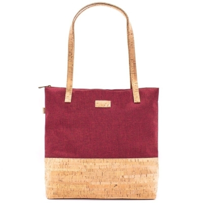 Borsa in sughero con tessuto rosso 2057