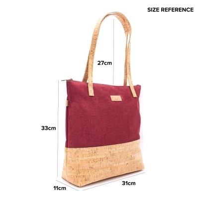 Borsa in sughero con tessuto rosso 2057