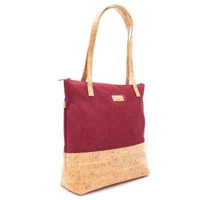 Borsa in sughero con tessuto rosso 2057