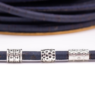 Cordoncino Rotondo In Sughero Blu Navy Scuro, 8 Mm, COR-430 (10 Metri)