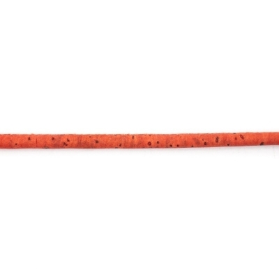 Cordoncino Di Sughero Rotondo Arancione Pompelmo 3mm COR-337 (10 Metri)