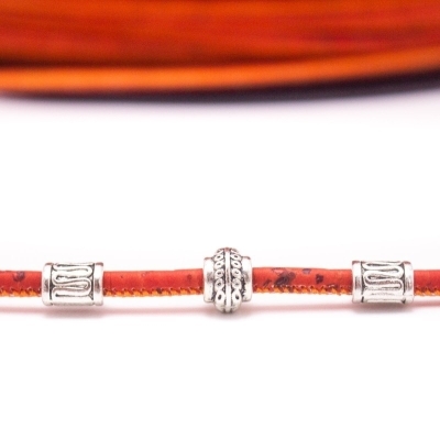 Cordoncino Rotondo In Sughero Rosso-Arancio 3mm COR-573 (10 Metri)