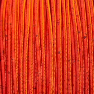 Cordoncino Rotondo In Sughero Rosso-Arancio 3mm COR-573 (10 Metri)