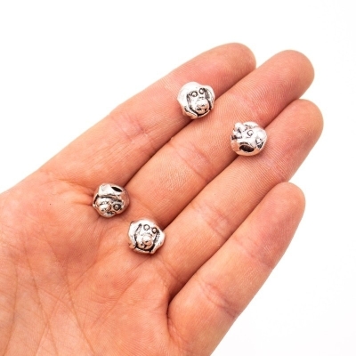 10 pezzi per perline rotonde in argento sterling con cinturino in sughero da 5 mm - D-5-5-159