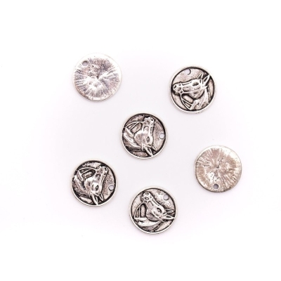 30 unità 14x14 mm Ciondolo rotondo Argento antico Accessori per gioielli a forma di cavallo D-3-466