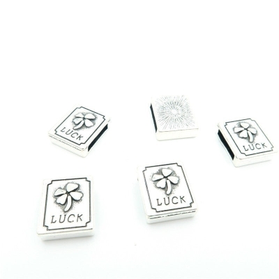 10 pezzi per borchie quadrate in argento antico in pelle piatta da 10 mm per accessori di gioielli D-1-10-32