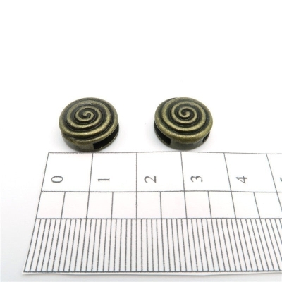 10 pezzi per 10 mm in pelle piatta argento antico rotondo spirale forniture di gioielli risultati dei gioielli D-1-10-52