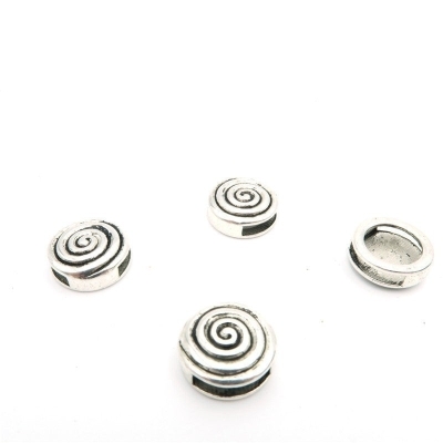 10 pezzi per 10 mm in pelle piatta argento antico rotondo spirale forniture di gioielli risultati dei gioielli D-1-10-52