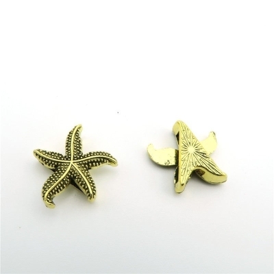 10 pezzi per gioielli in oro antico in pelle piatta da 10 mm Ricerca di gioielli con stelle marine D-1-10-63